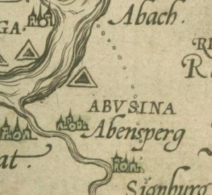 Ausschnitt aus einem Nachdruck der Aventinus-Karte.