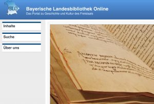 Seite der Bayerischen Landesbibliothek